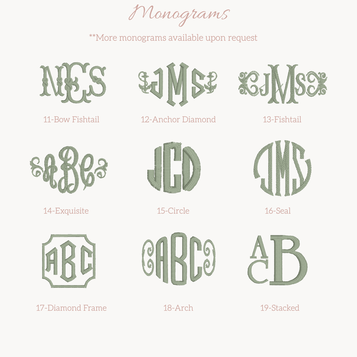 Monogrammed Bed Sheet Sets with Matching Color Scallop Border