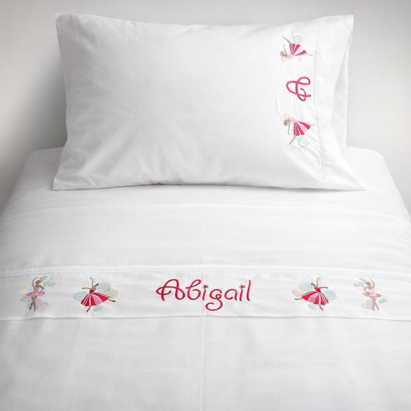 Personalized ballerina bed sheet set