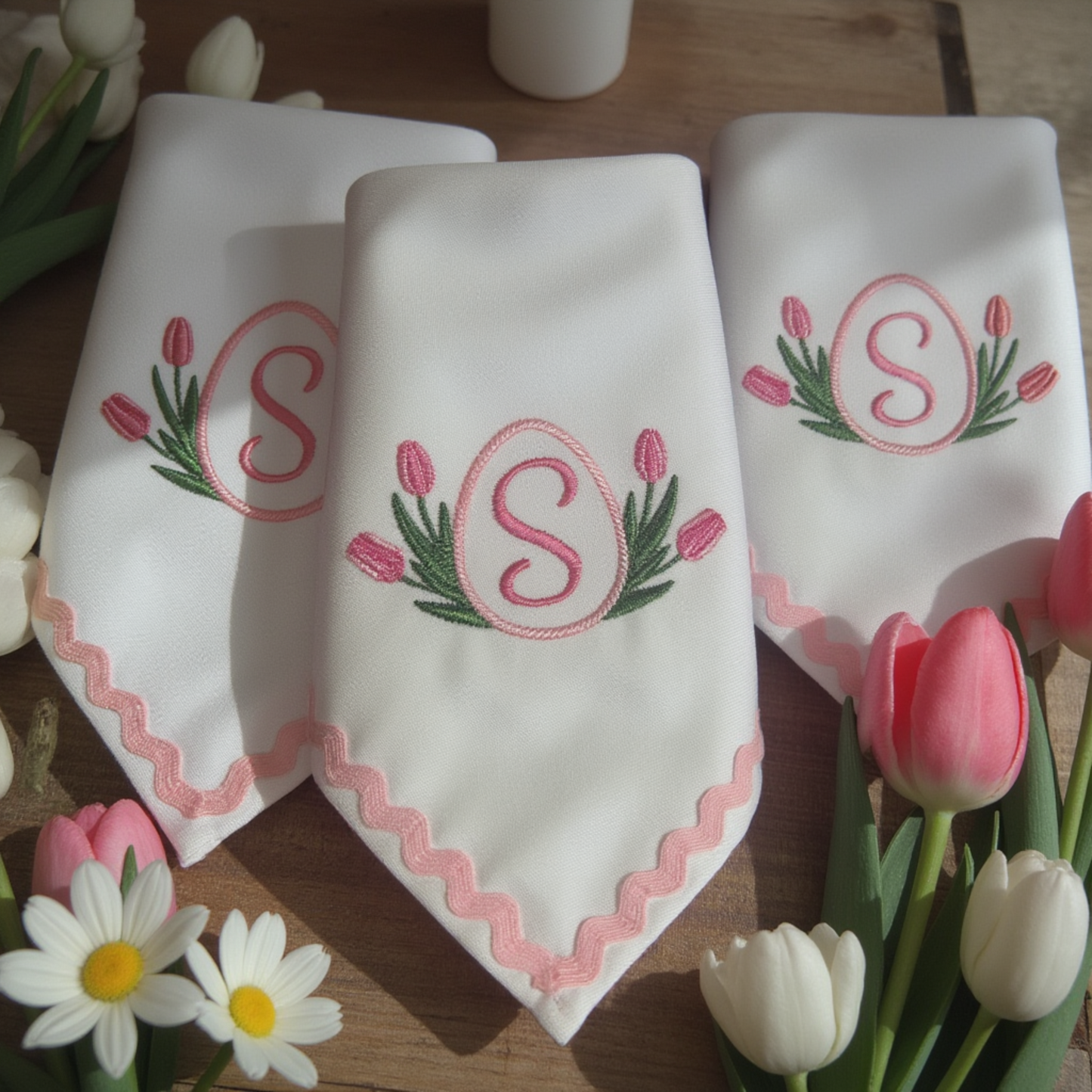 Monogrammed Easter Dinner Napkin – 100% Cotton, 18"x18"