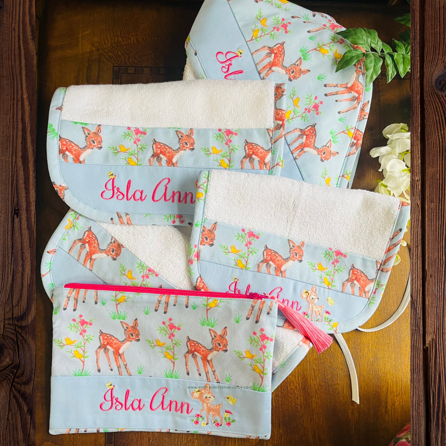 Personalized Deer Themed Baby Gift Set