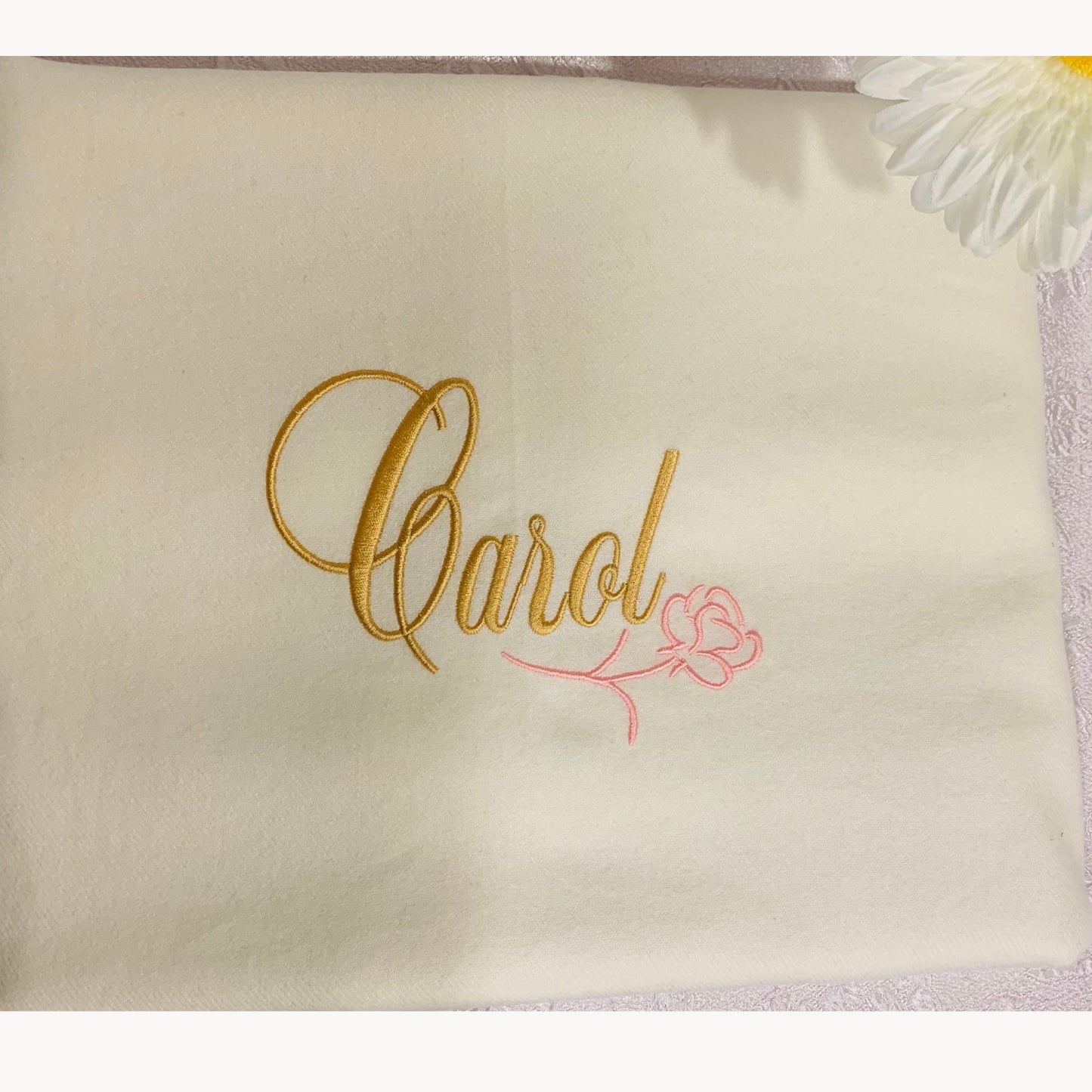 Personalized Ivory Pashmina, Monogrammed Custom Bridesmaid Scarf