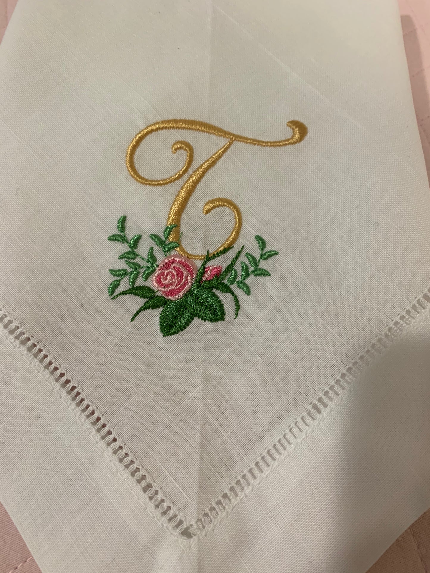 Rose monogram napkins