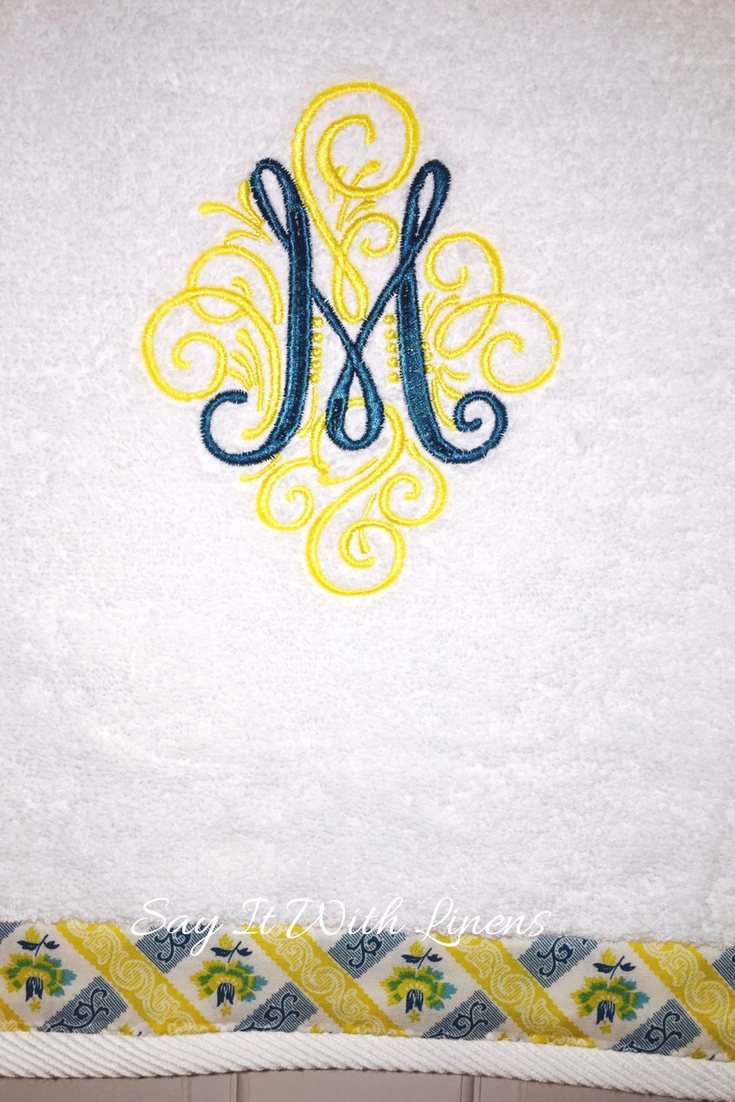 monogrammed bath towel