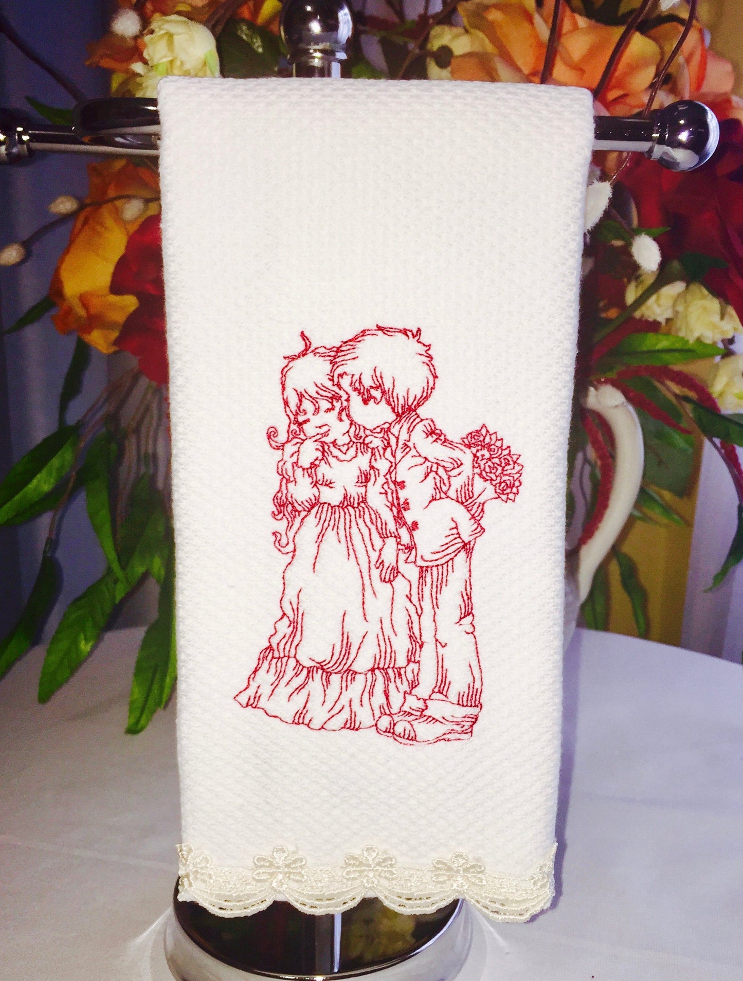 embroidered towels
