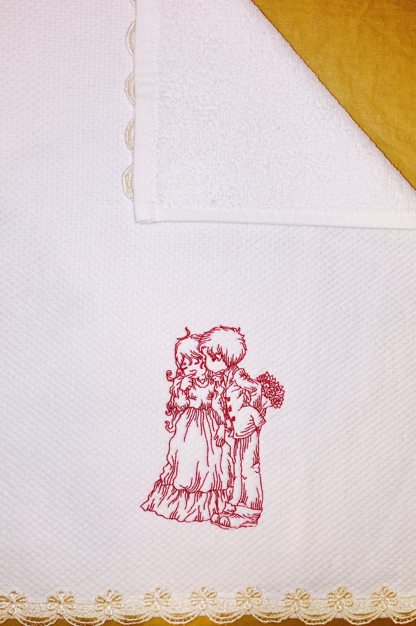 embroidered hand towels