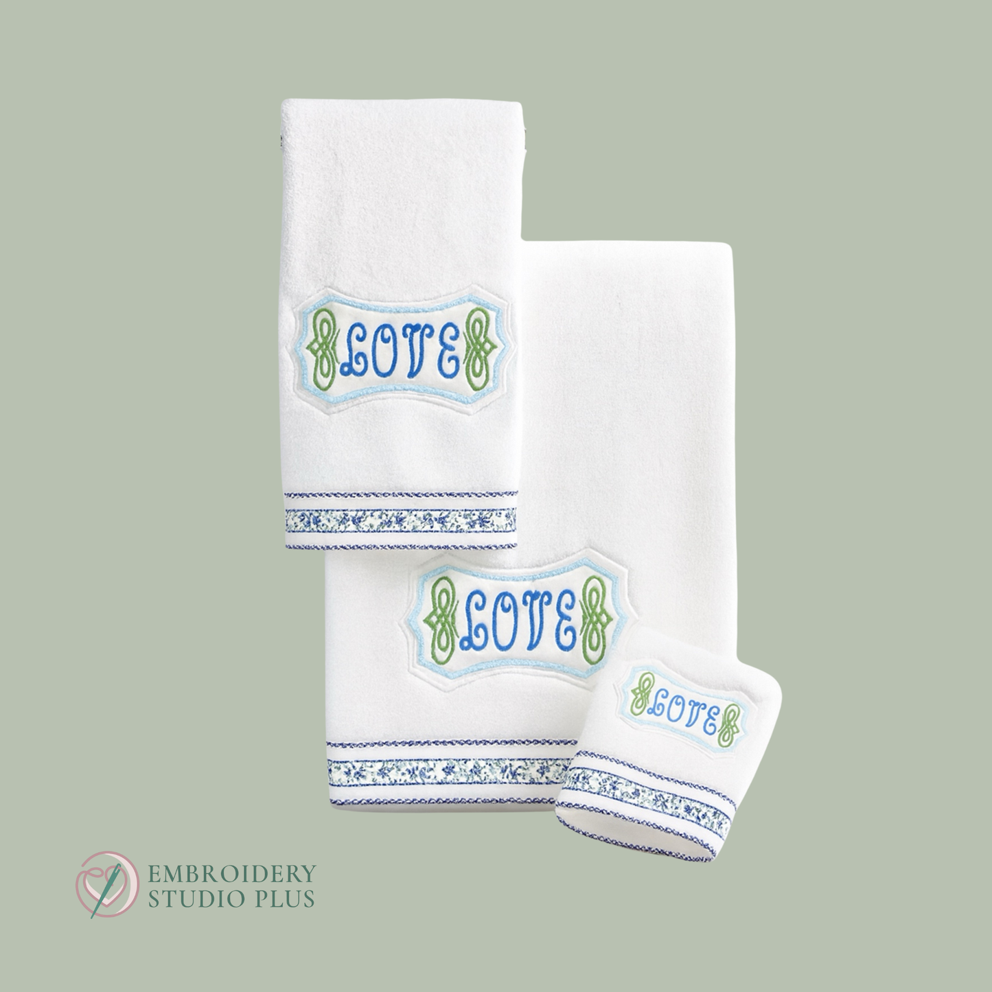 Bath towel inspirations / Personalized with ribbon trim / Home Decor