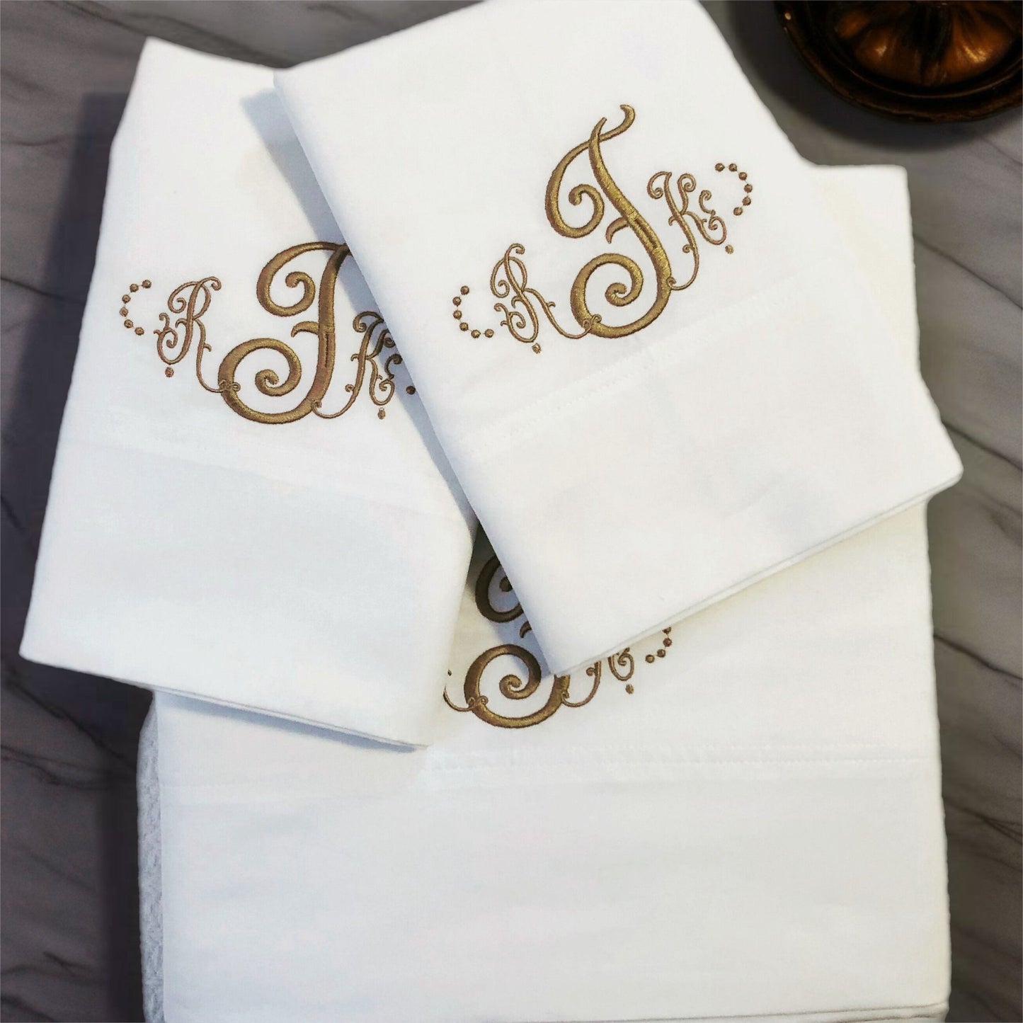 Bed Sheets Monogrammed 100% 600TC - Home Decor