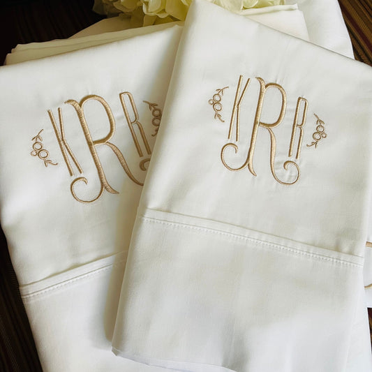 Bed Sheets Monogrammed 100% 600TC - Home Decor