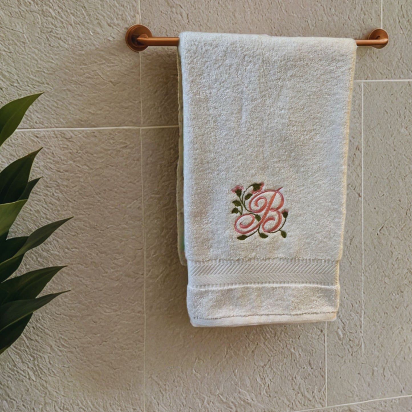 Hand Towel monogrammed floral style