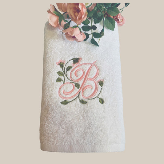 Hand Towel monogrammed floral style