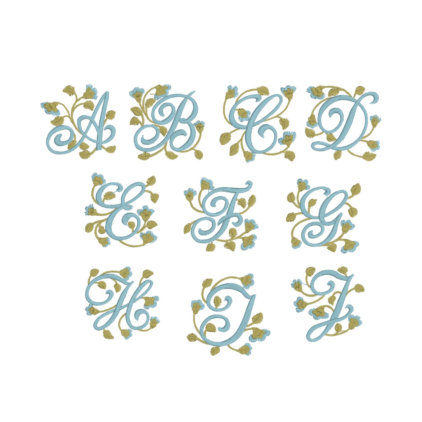 Hand Towel monogrammed floral style