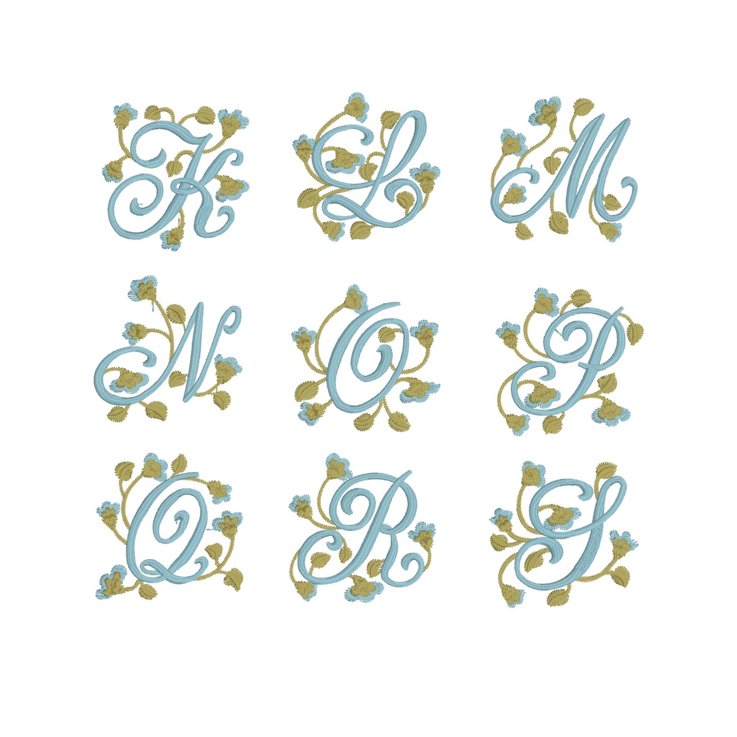 Hand Towel monogrammed floral style