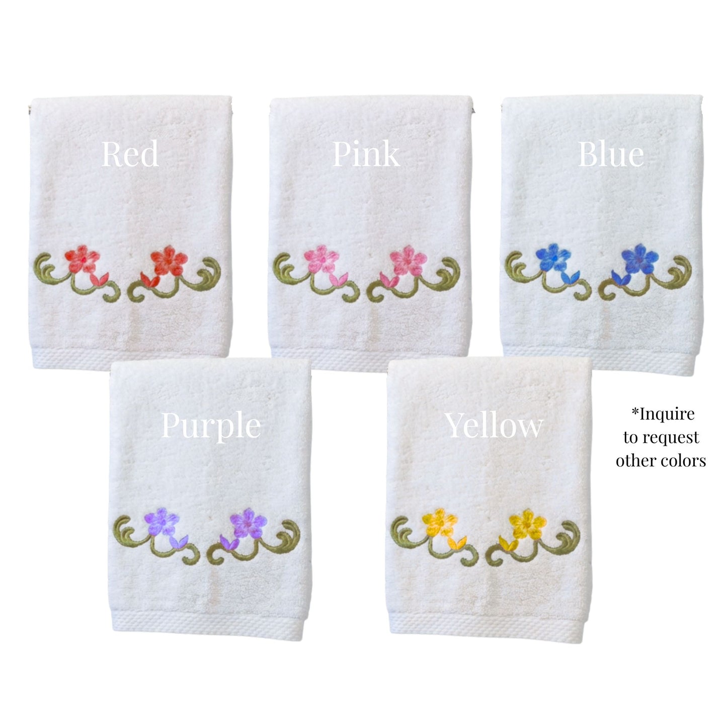 Floral Embroidered Bath Towel Set | 600 GSM Cotton Towels