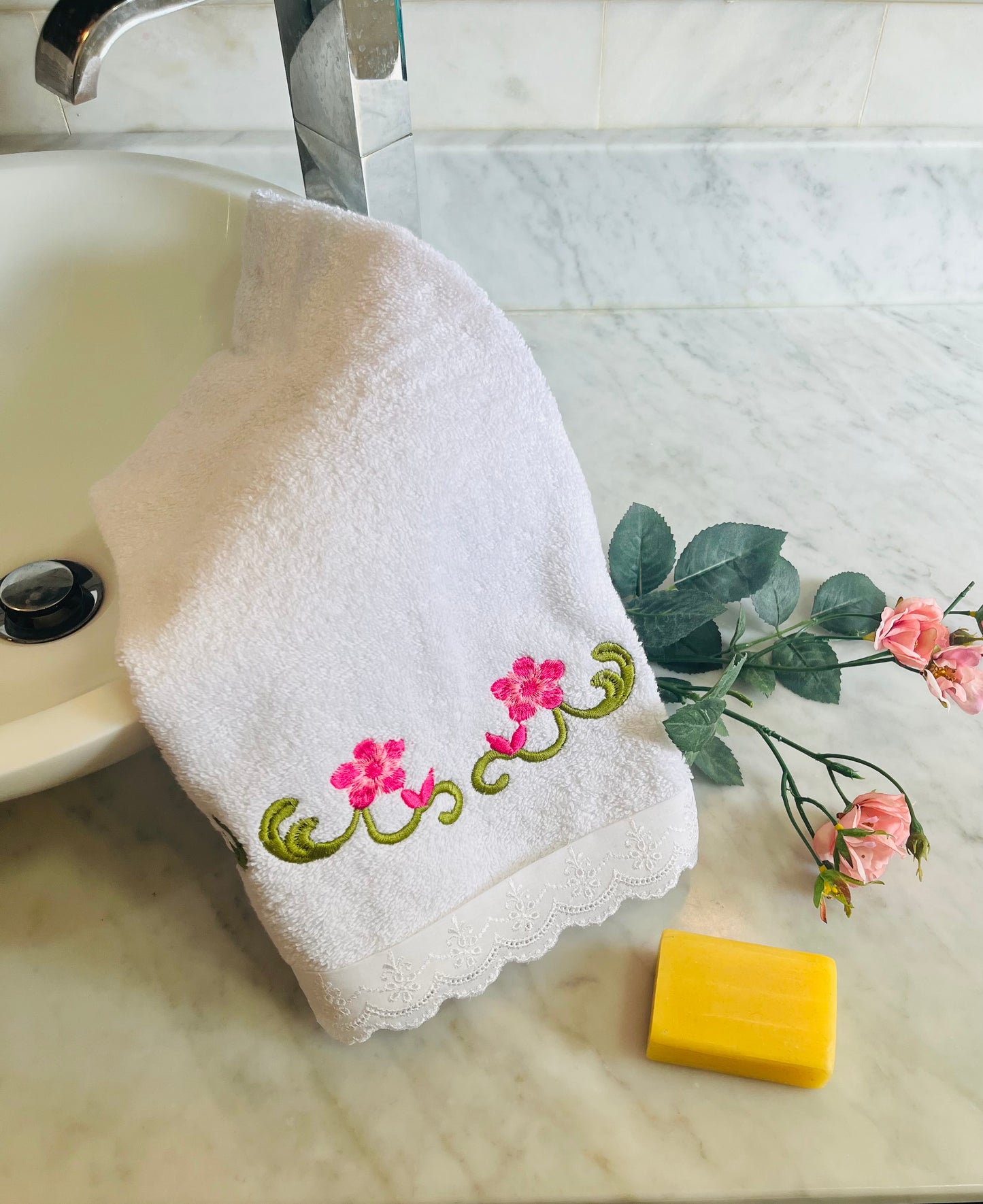 embroidered hand towel