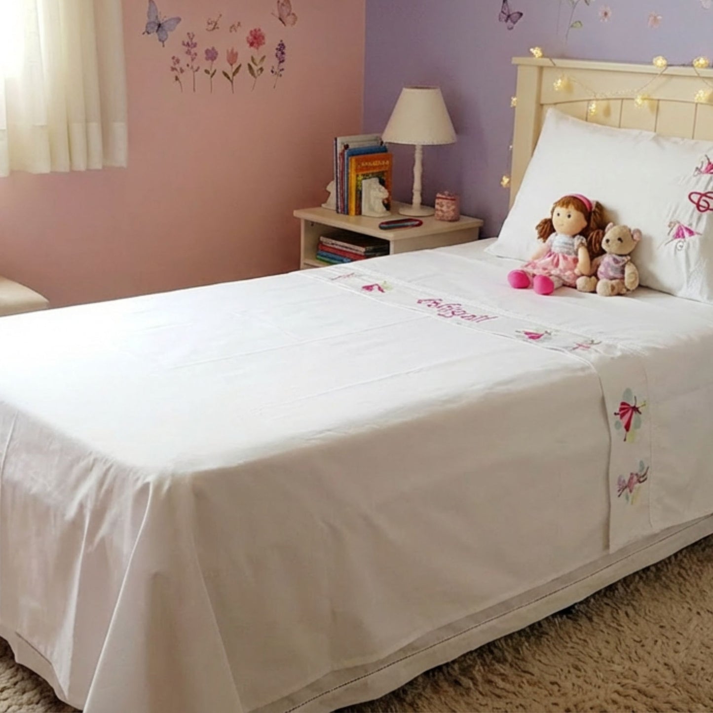 Personalized ballerina bed sheet set