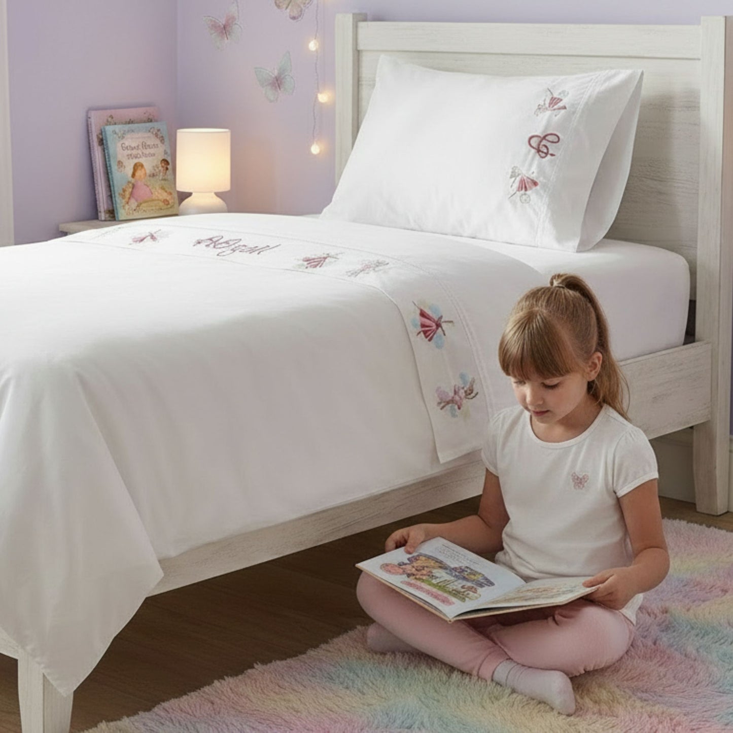 Personalized ballerina bed sheet set