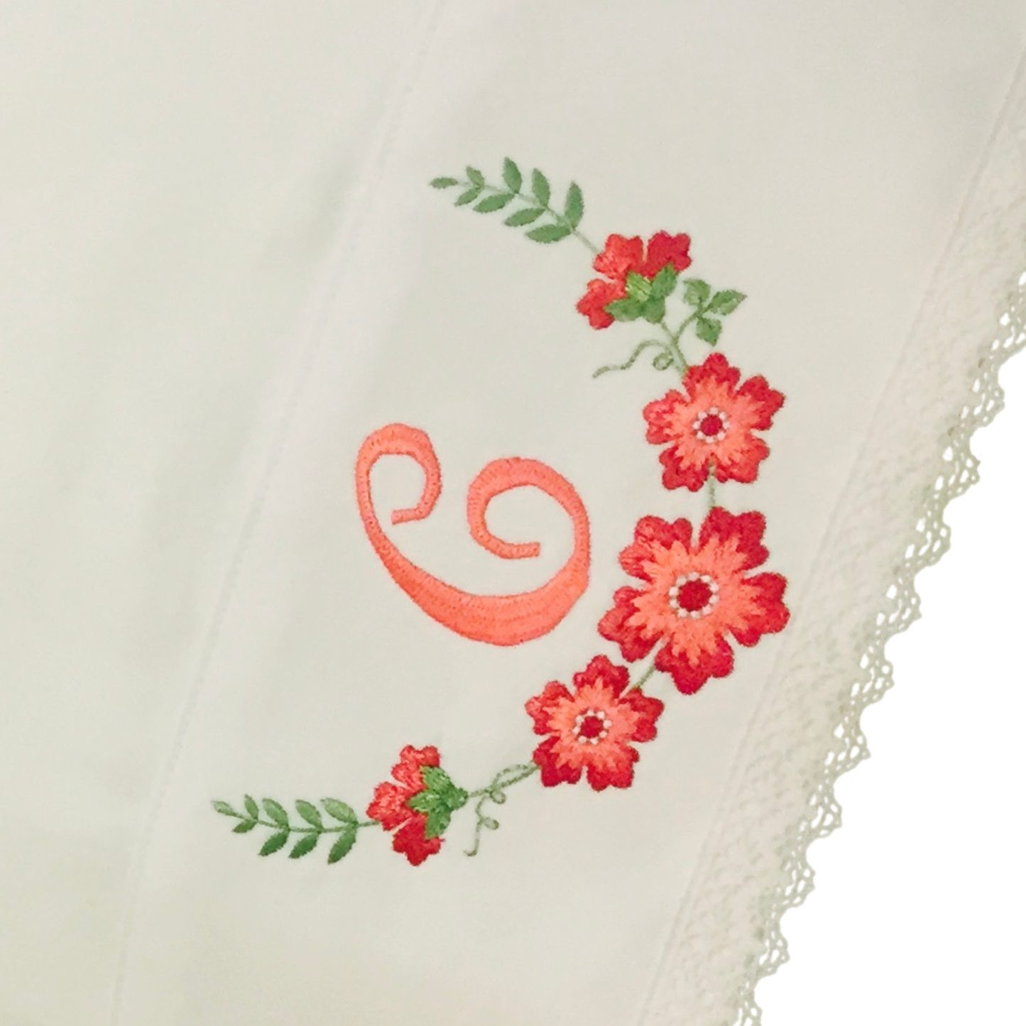 Embroidered Floral Cotton Bed Sheet Set - Personalized Monogram Bedding - Home Decor