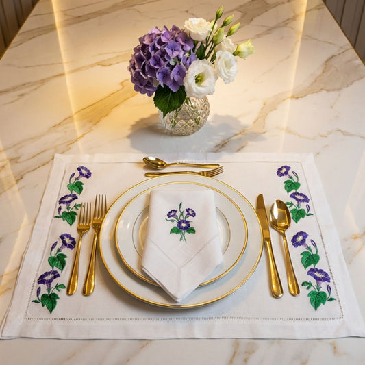 Morning Glory Flowers Design Placemats