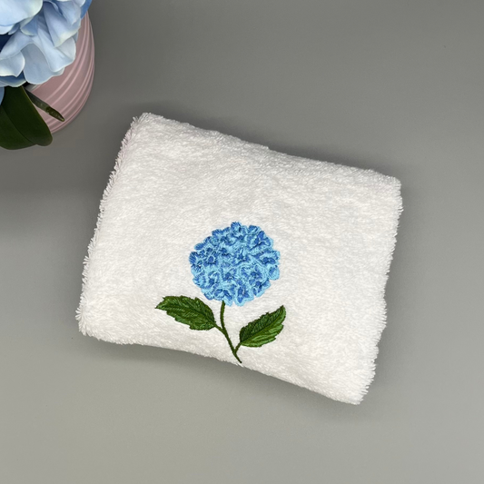 Hydrangea Embroidered Turkish Cotton Towel Set – Luxury Bathroom Decor & Gift Ideas