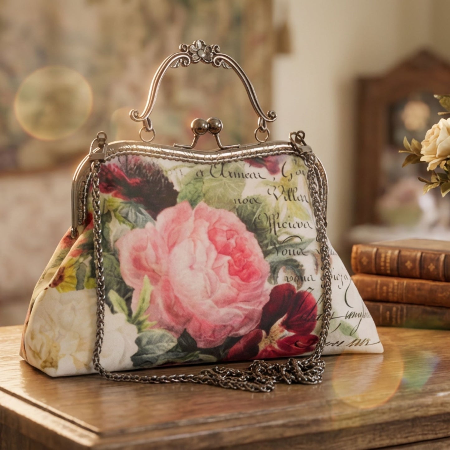 Rosey Kiss Clasp Handbag