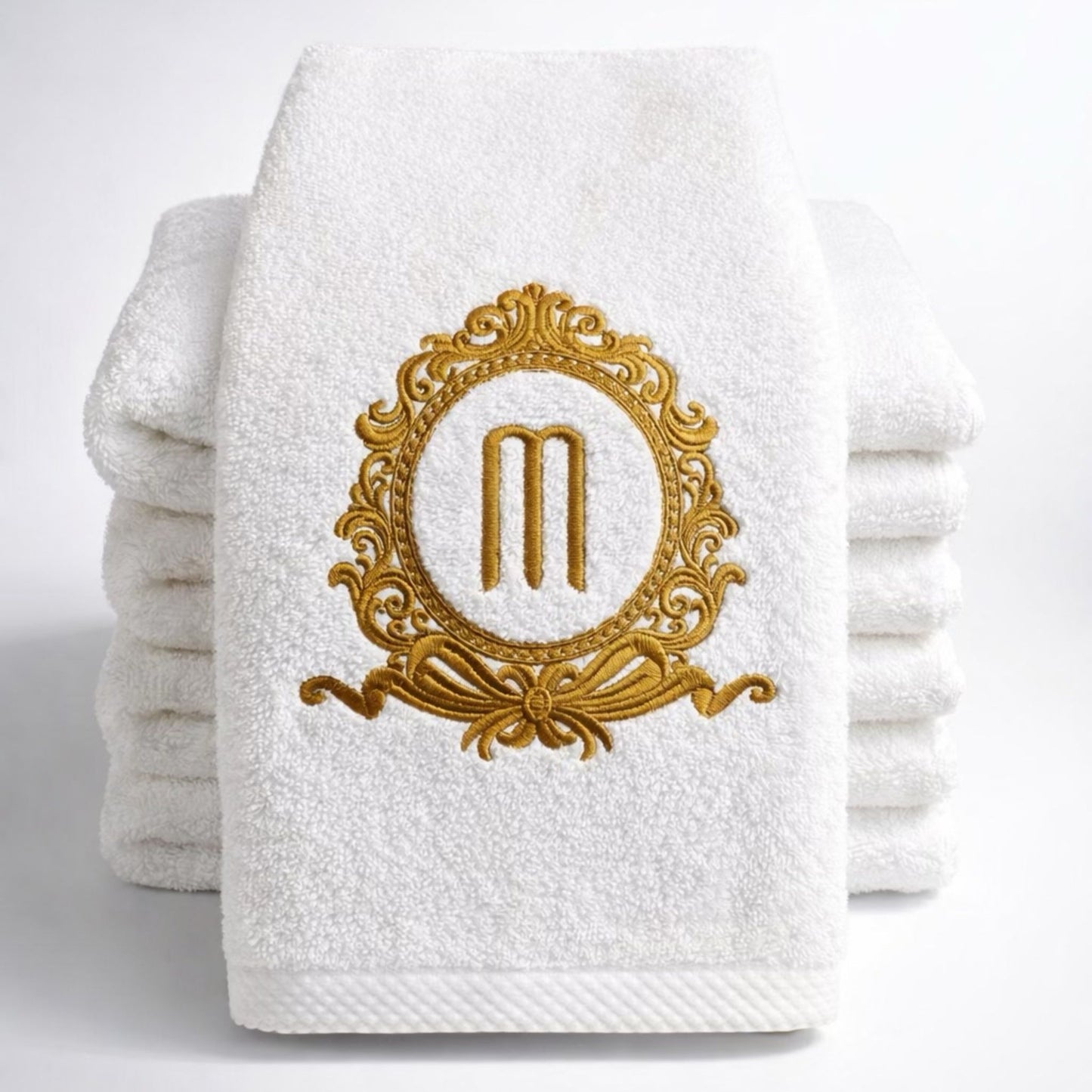 Rococo Monogrammed Bath Towel Set – Custom Embroidery