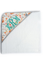 Load image into Gallery viewer, Just Peachy Hooded Towel: Multi / 30&quot;x30&quot;