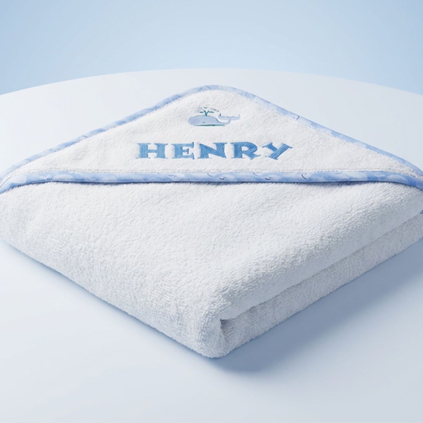 Personalized whale baby bath towel