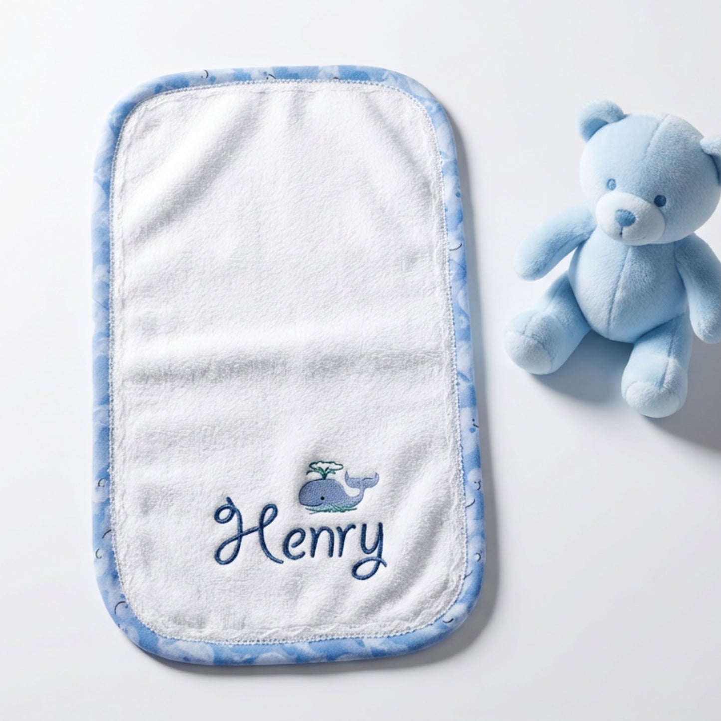 Personalized whale baby bath towel