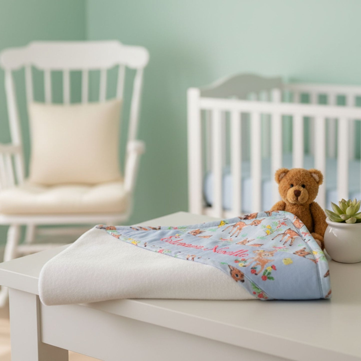 Personalized Baby Set – Newborn Hooded towel, Bib, Burp Cloth - Baby Shower Ideas