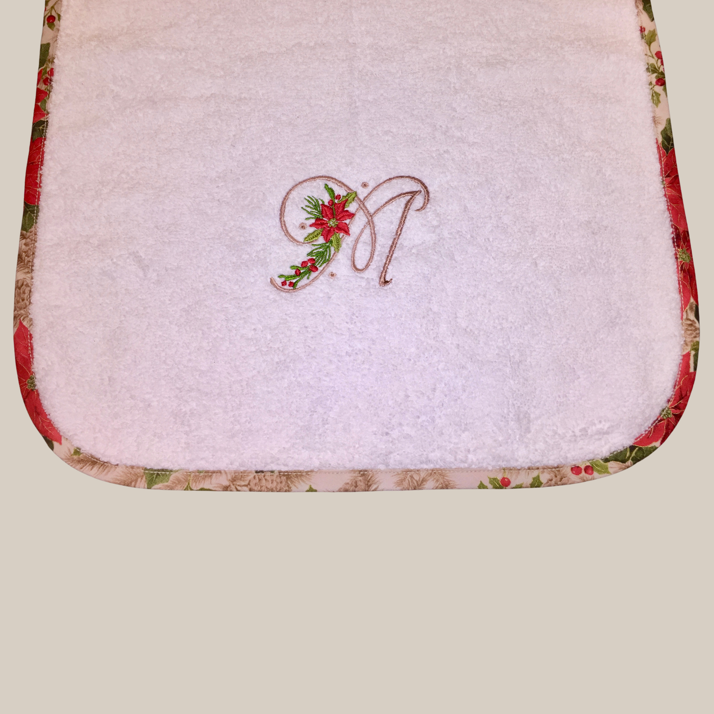 Christmas Monogram Bath Towel Set