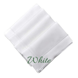 white hemstitched napkins