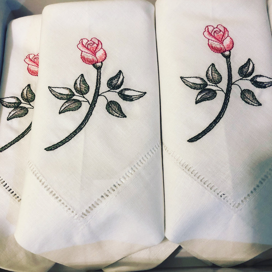 Rose design napkin