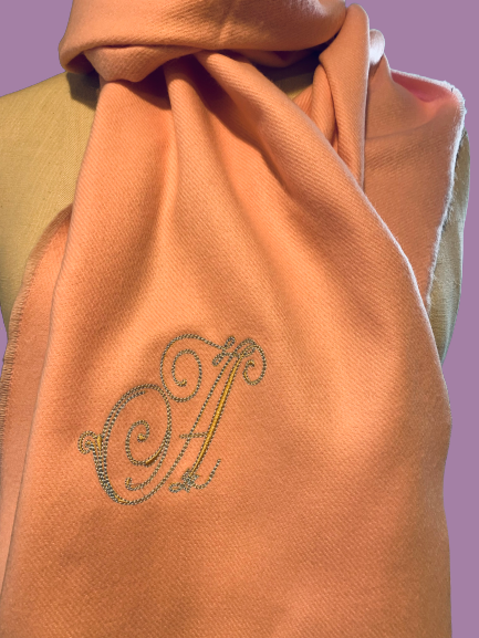 monogrammed pink pashmina