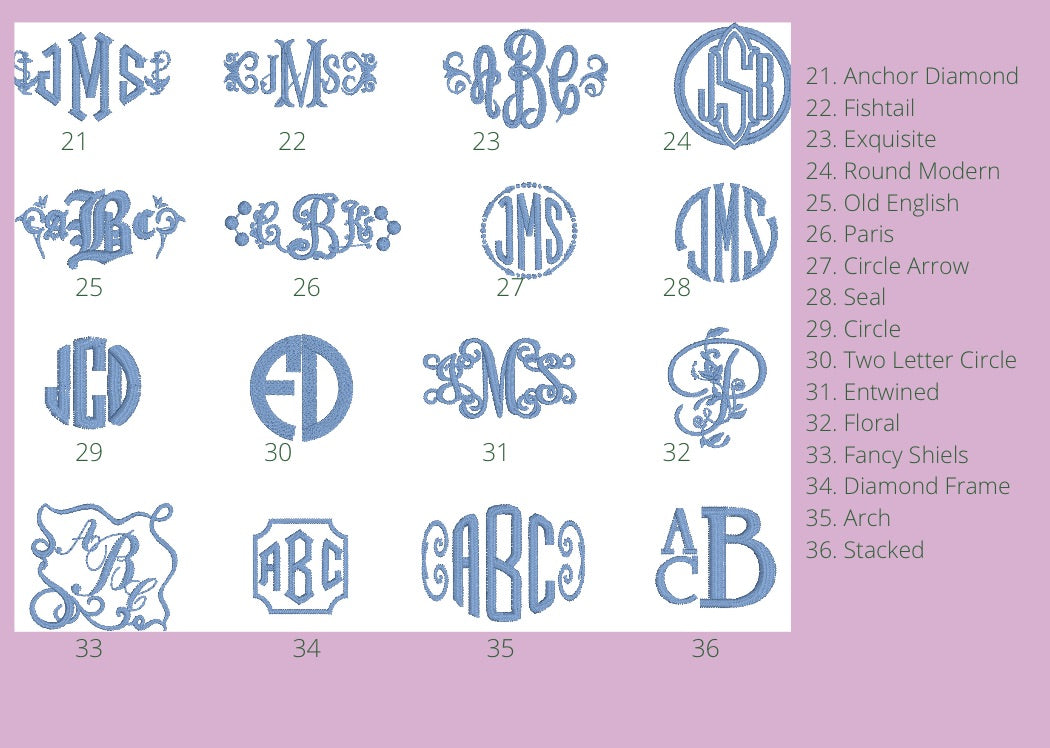 monogrammed styles