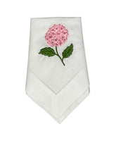 Load image into Gallery viewer, pink hydrangea embroidered napkins