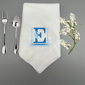 monogrammed hemstitched linen napkins