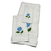 Load image into Gallery viewer, Hydrangea embroidery bath towel set