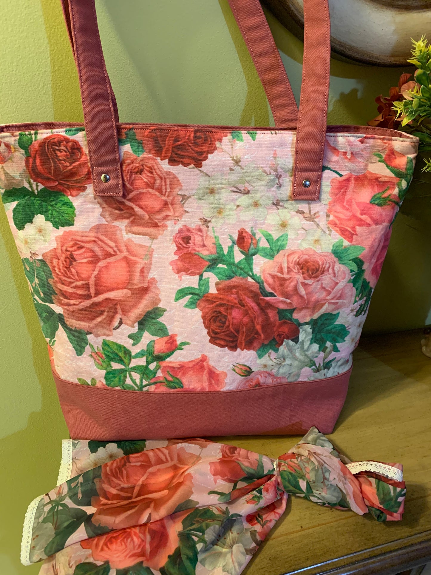 Vintage Roses Canvas Tote Bag