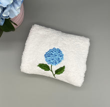 Load image into Gallery viewer, Hydrangea embroidery wash towel