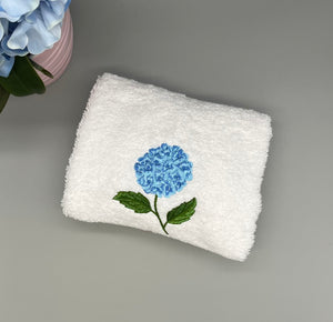 Hydrangea embroidery wash towel