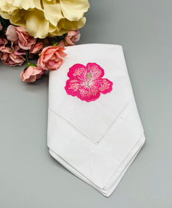 hibiscus linen napkin