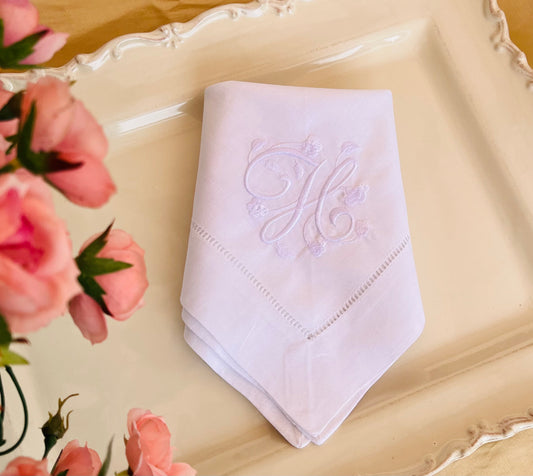 monogrammed linen napkin