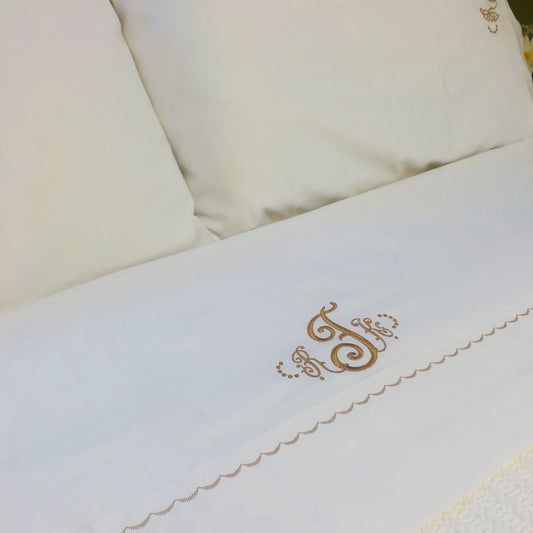 monogrammed bed sheets
