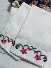 Load image into Gallery viewer, Embroidered Flower Motif Flat Sheet
