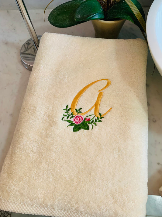 monogrammed bath towel