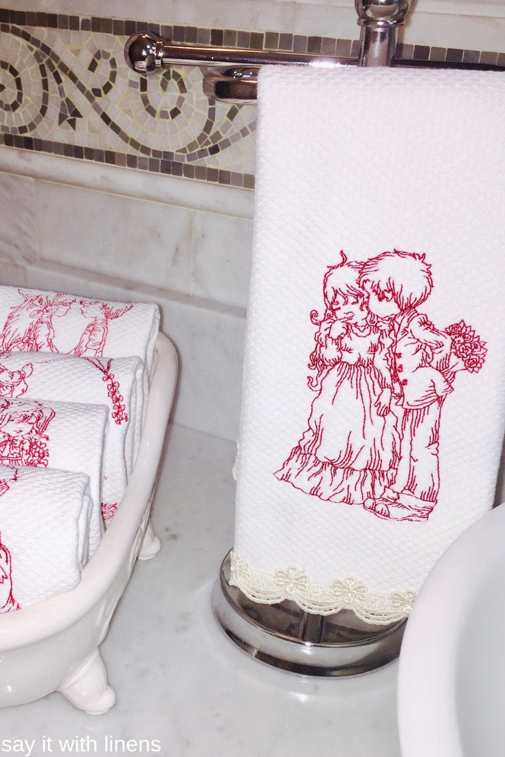 embroidered fingertip towels