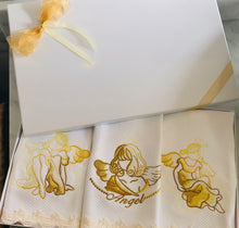Load image into Gallery viewer, five set embroidered fingertip towels embroidered with angels