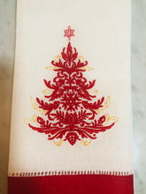 Load image into Gallery viewer, embroidered Christmas tree guest towel