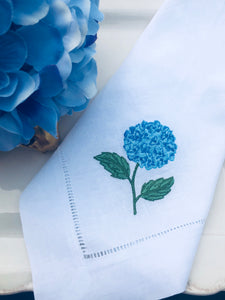 hydrangea linen napkin