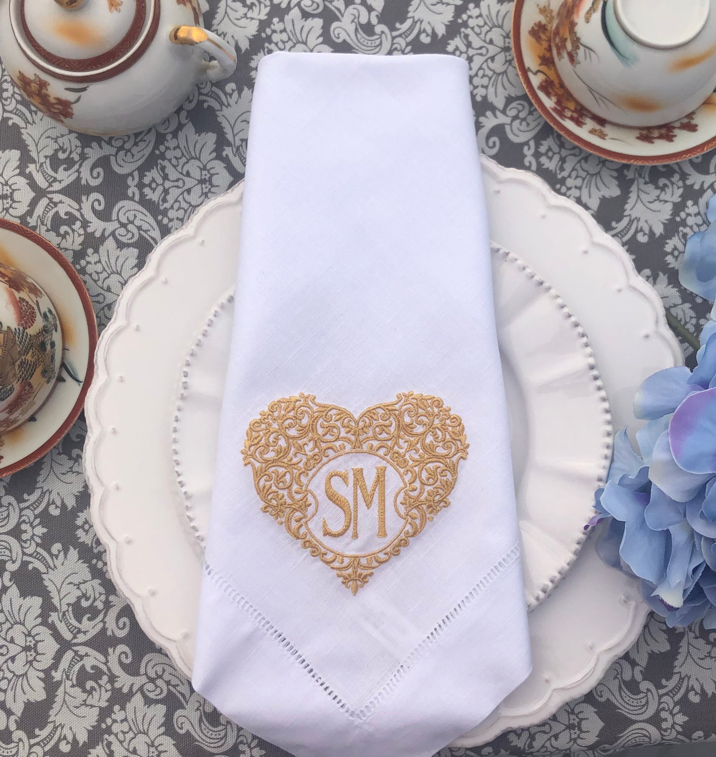 personalized linen dinner napkins